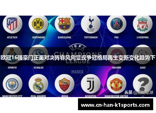 欧冠16强豪门正面对决阵容风向显现争冠格局再生变新变化趋势下